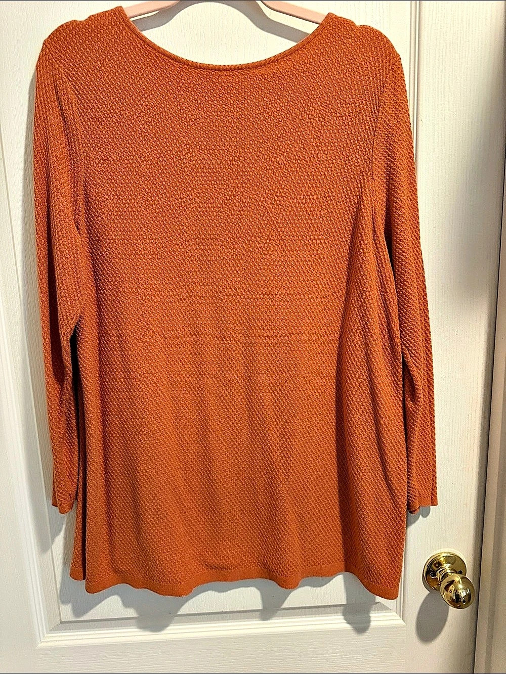 J Jill Orange Textured Long Sleeve Tunic XL